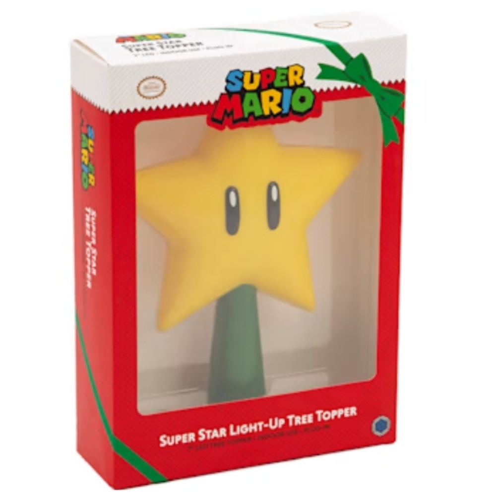 NWT SUPER MARIO BROTHERS SUPER STAR ELECTRIC CHRISTMAS TREE TOPPER ⭐️ - Picture 4 of 4